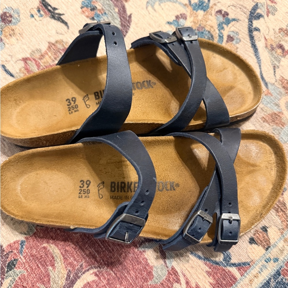 Birkenstock Navy Strappy Sandals - Picture 2 of 5